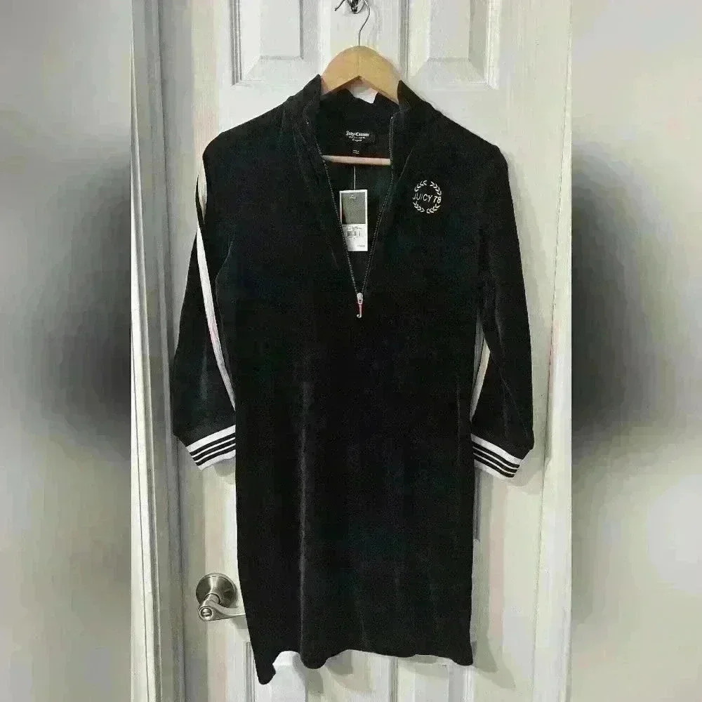 NWT JUICY COUTURE BLACK LABEL VELOUR HERTIGE DRESS - Picture 1 of 4
